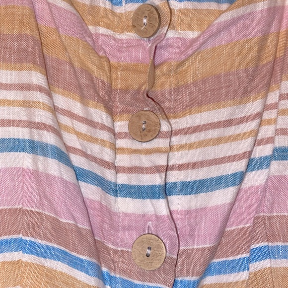 C&C California | Stripe Button Down Maxi Linen Size 2 - Picture 4 of 6